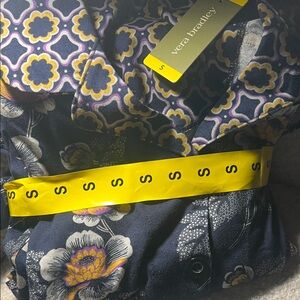 New Vera Bradley Pajama Set Notch Color & Pant Blue S 100% Cotton NWT